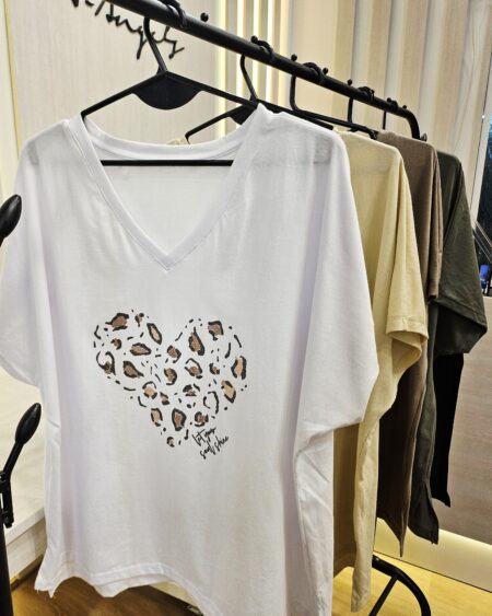 Remeron corazon animal print foil