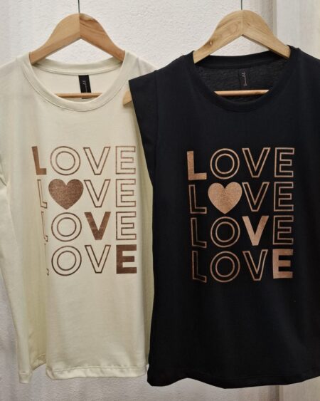 Musculosa manga japonesa Love Foil