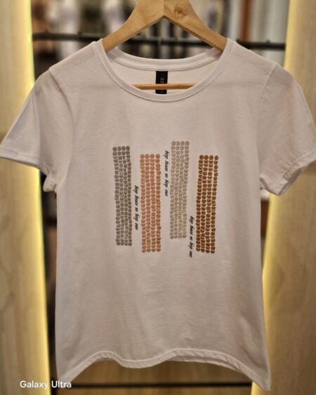 Remera Cuello O Tiras lentejuela