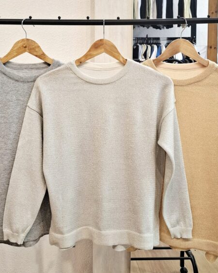 Sweater O con lurex