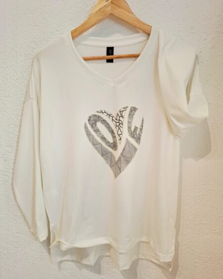 Remera V modal soft love