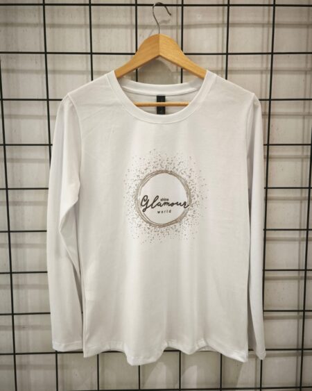 Remera clásica m/larga Glamour brillo