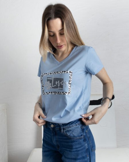 Remera clásica V Loves Cuadro Print