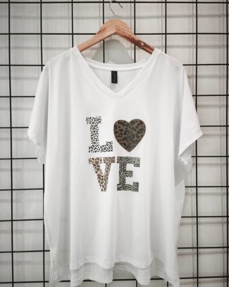 Remerón c/tajo V Love Corazón Print